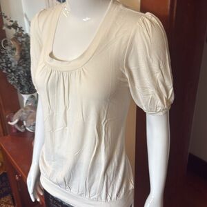 NWT Style&Co size small Elegant Cream Puff Sleeve Top